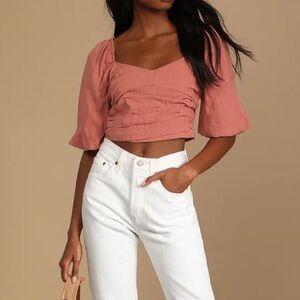 Lulu’s Take on the Trend Pleated Puff Sleeve Top